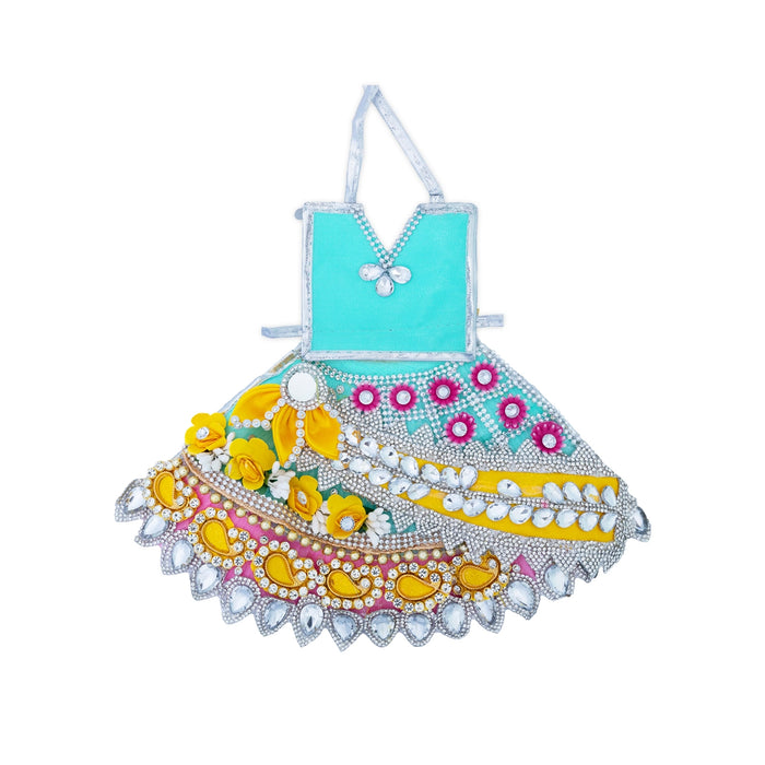 Amman Pavadai - 6 Inches | Mata Rani Poshak / Lehenga Patka / Devi Dress For Deity Decor - Devi Dress