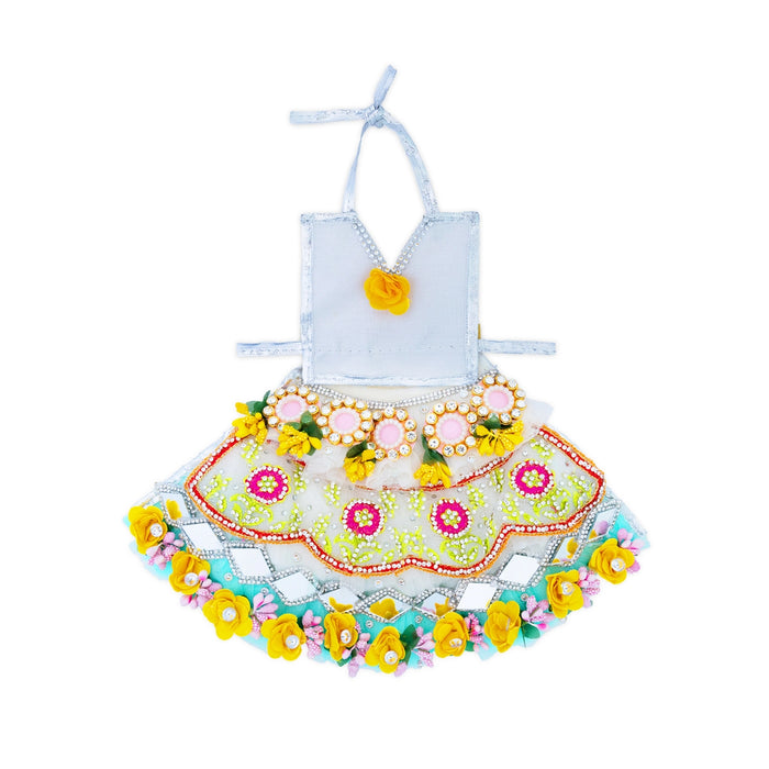 Amman Pavadai - 6 Inches | Mata Rani Poshak / Lehenga Patka / Devi Dress For Deity Decor - Devi Dress