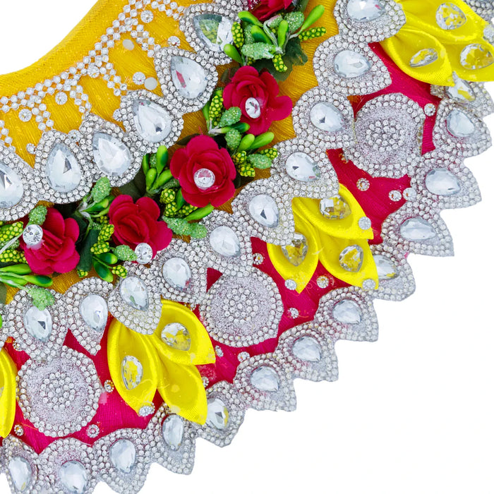 Amman Pavadai - 6 Inches | Mata Rani Poshak / Lehenga Patka / Devi Dress For Deity Decor - Devi Dress
