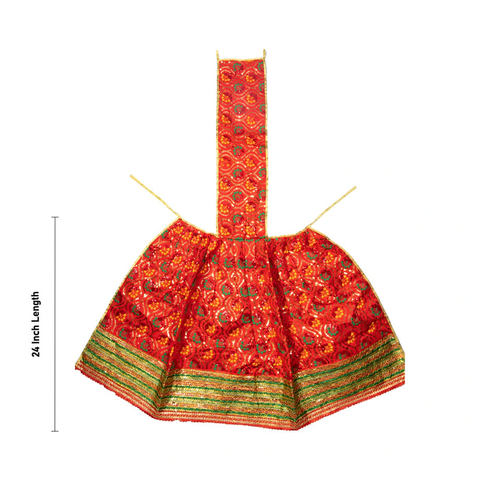 Lehenga Patka - 24 Inches | Decorative Amman Pavadai/ Mata Rani Poshak/ Devi Dress For Goddess