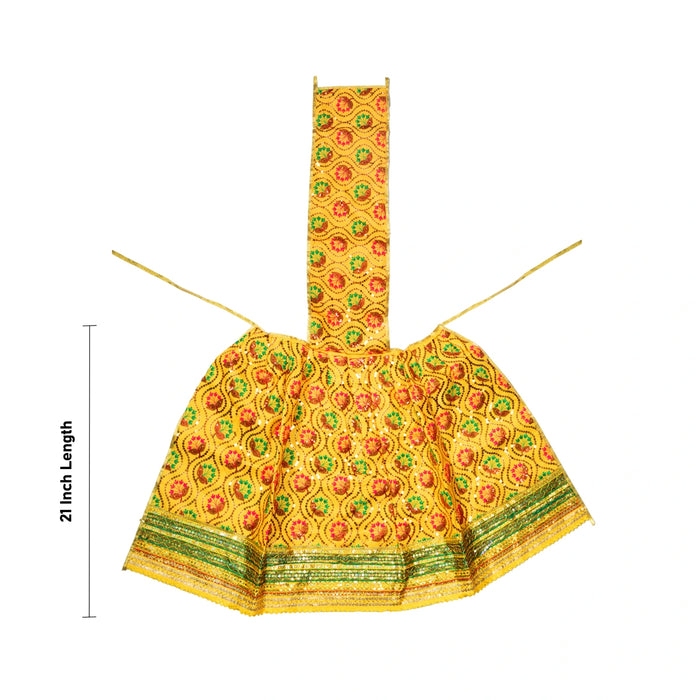 Amman Pavadai - 21 Inches | Lehenga Patka/ Mata Rani Poshak/ Devi Dress For Amman Alangaram
