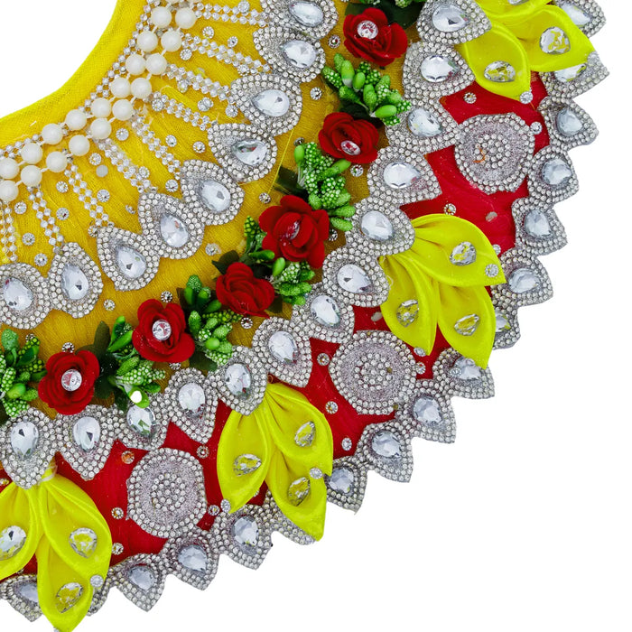 Lehenga Patka - 7 Inches | Devi Dress / Mata Rani Poshak / Stone Work Amman Pavadai For Deity Decor - Devi Dress