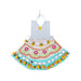 Devi Dress - 9 Inches | Mata Rani Poshak /Lehenga Patka/ Flower Design Amman Pavadai For Deity Decor - Devi Dress