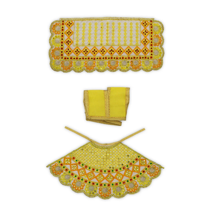 Devi Dress - 6.75 x 12.5 Inches | Amman Pavadai / Lehenga Patka / Mata Poshak for God Idol/ Assorted