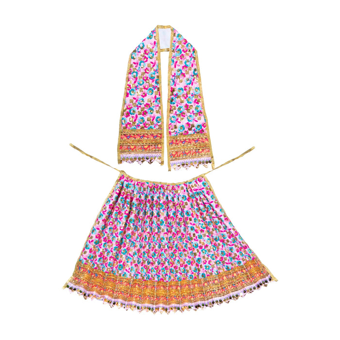 Devi Dress - 15 Inches | Decorative Mata Rani Poshak / Lehenga Patka / Amman Pavadai for Idols