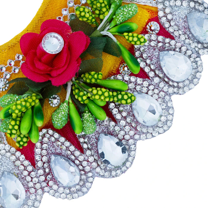 Amman Pavadai - 2 Inches | Mata Dress /Lehenga Patka / Devi Vastra / Mata Poshak for Deity - Devi Dress