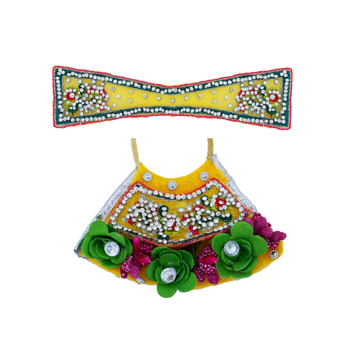 Amman Pavadai - 2 Inches | Mata Dress /Lehenga Patka / Devi Vastra / Mata Poshak for Deity - Devi Dress