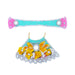 Devi Dress - 3 Inches | Mata Rani Poshak /Lehenga Patka/ Flower Design Amman Pavadai For Deity Decor - Devi Dress