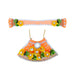 Devi Dress - 3 Inches | Mata Rani Poshak /Lehenga Patka/ Flower Design Amman Pavadai For Deity Decor - Devi Dress