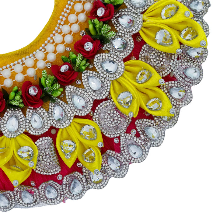 Lehenga Patka - 5 Inches | Devi Dress / Mata Rani Poshak / Stone Work Amman Pavadai For Deity Decor - Devi Dress