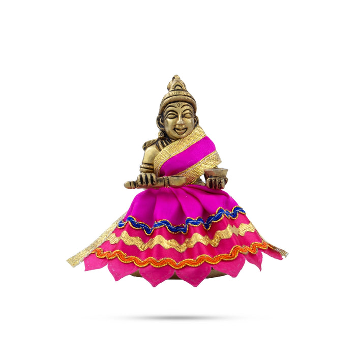 Amman Pavadai - 2 x 3 Inches | Mata Dress/ Devi Vastra/ Golden Border Mata Poshak for Deity/ Assorted