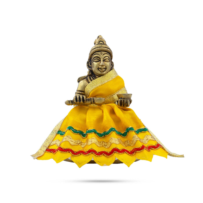 Amman Pavadai - 2 x 3 Inches | Mata Dress/ Devi Vastra/ Golden Border Mata Poshak for Deity/ Assorted