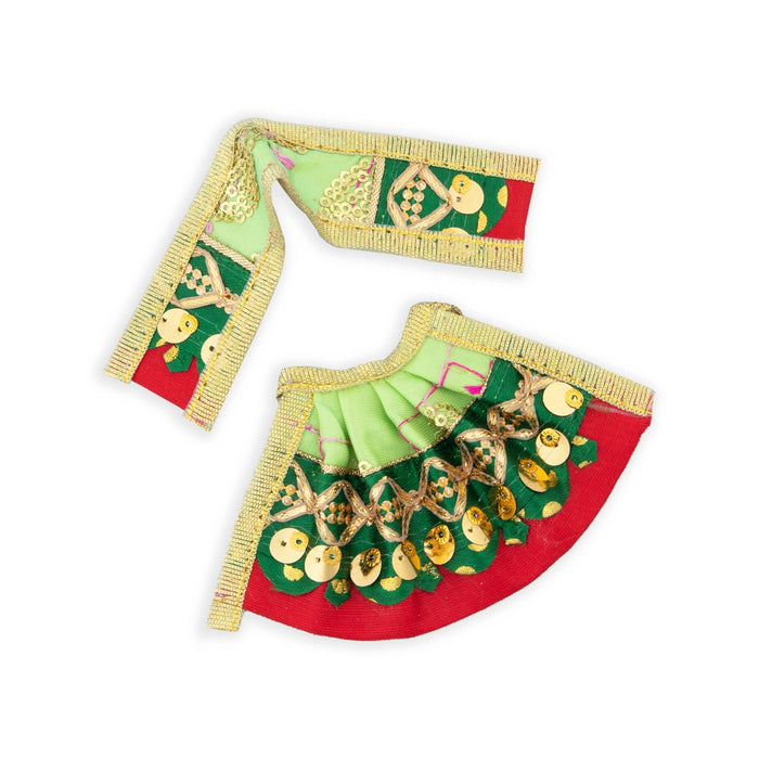 Amman Pavadai - 2 x 3 Inches | Mata Dress/ Devi Vastra/ Golden Border Mata Poshak for Deity/ Assorted