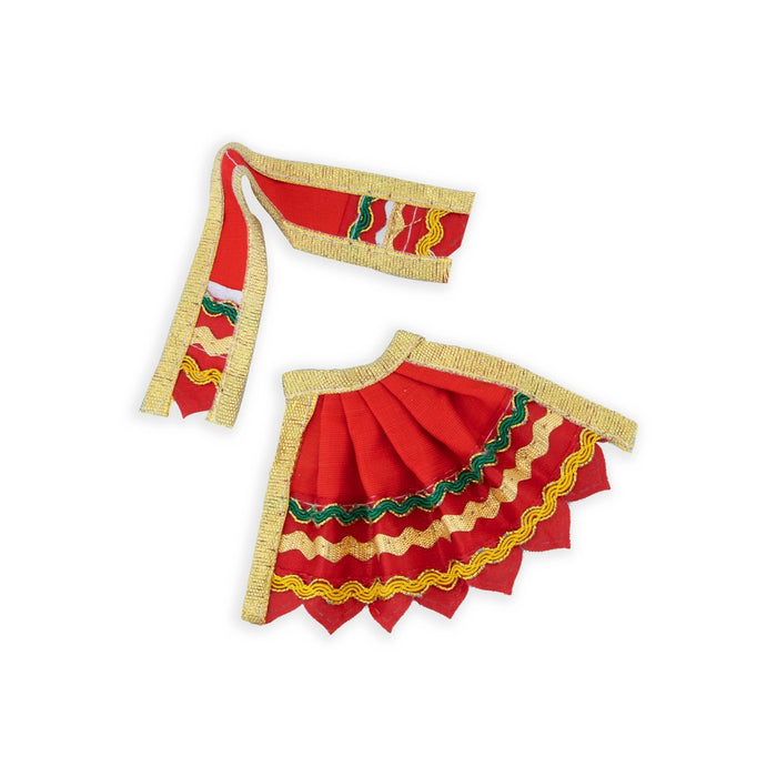 Amman Pavadai - 2 x 3 Inches | Mata Dress/ Devi Vastra/ Golden Border Mata Poshak for Deity/ Assorted