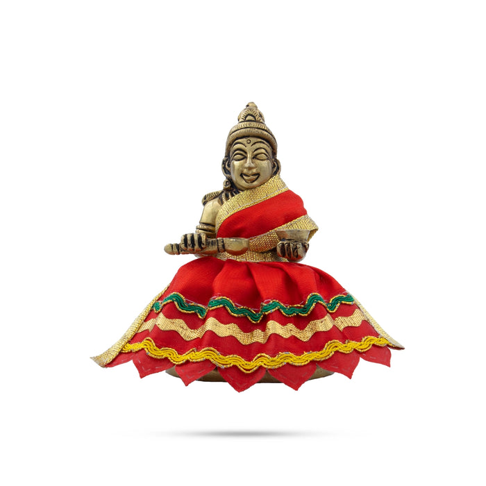 Amman Pavadai - 2 x 3 Inches | Mata Dress/ Devi Vastra/ Golden Border Mata Poshak for Deity/ Assorted