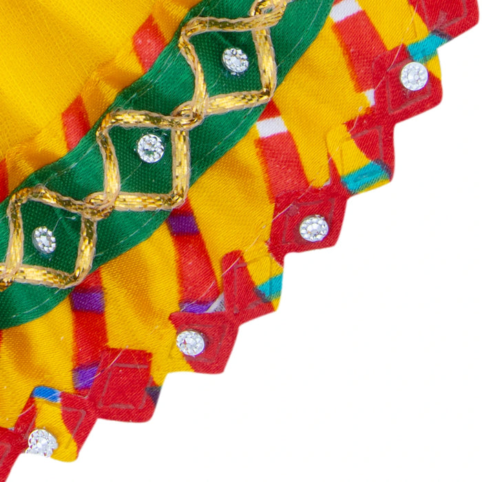 Amman Pavadai - 3 x 3 Inches | Devi Vastra/ Mata Dress / Gold Border Mata Poshak for Deity/ Assorted