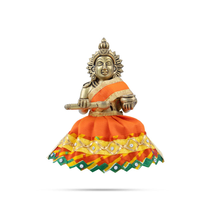 Amman Pavadai - 3 x 3 Inches | Devi Vastra/ Mata Dress / Gold Border Mata Poshak for Deity/ Assorted