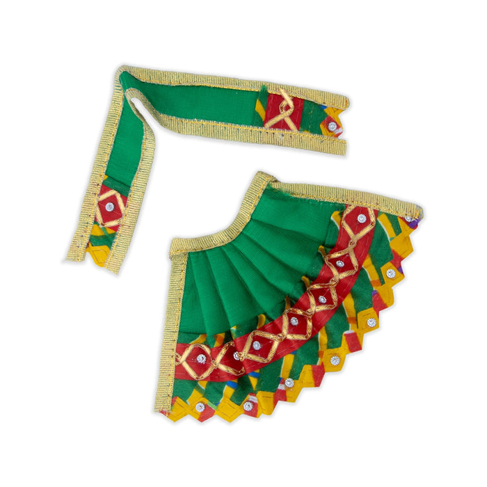 Amman Pavadai - 3 x 3 Inches | Devi Vastra/ Mata Dress / Gold Border Mata Poshak for Deity/ Assorted