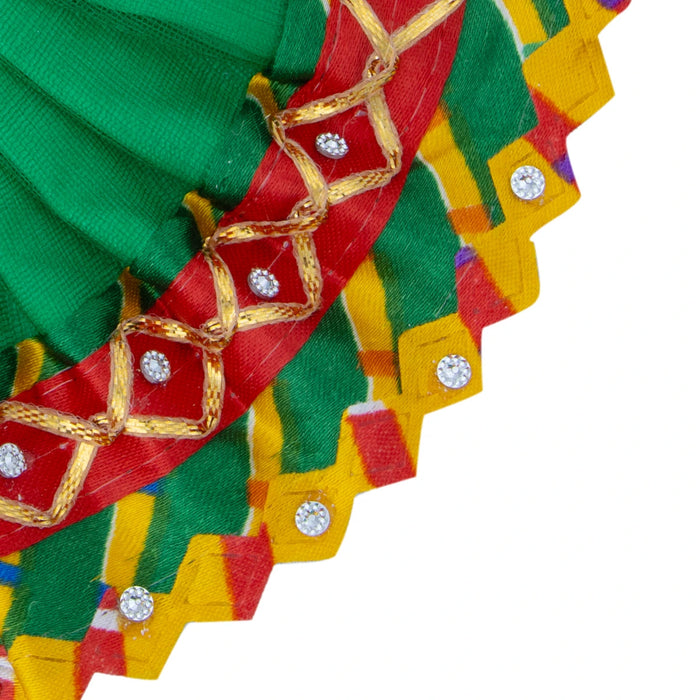 Amman Pavadai - 3 x 3 Inches | Devi Vastra/ Mata Dress / Gold Border Mata Poshak for Deity/ Assorted