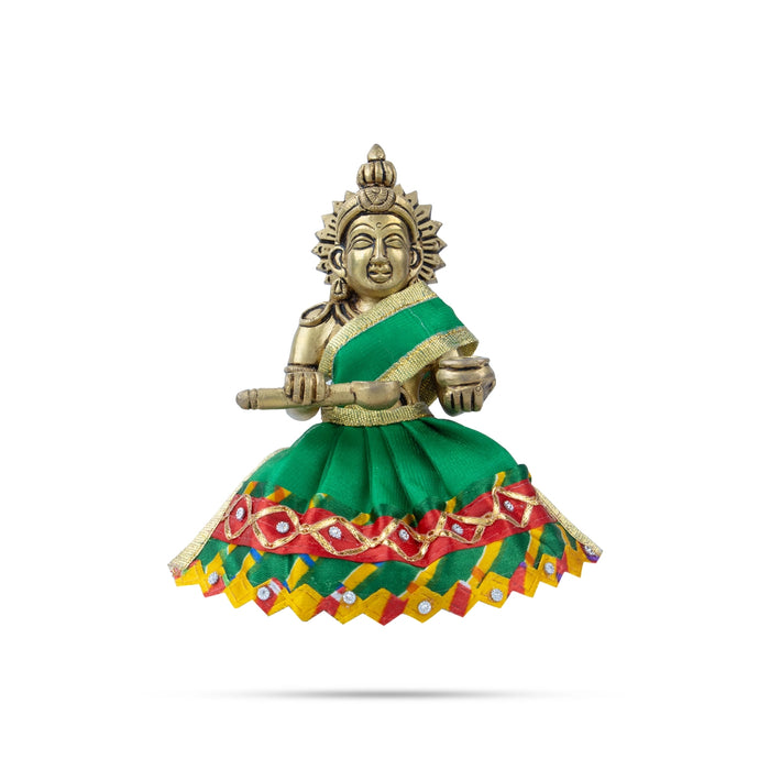 Amman Pavadai - 3 x 3 Inches | Devi Vastra/ Mata Dress / Gold Border Mata Poshak for Deity/ Assorted