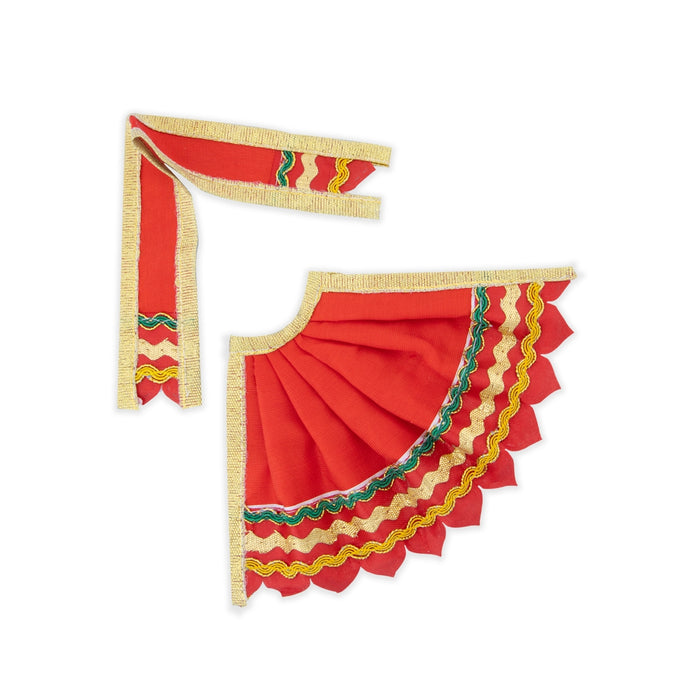 Amman Pavadai - 3 x 3 Inches | Devi Vastra/ Mata Dress / Gold Border Mata Poshak for Deity/ Assorted