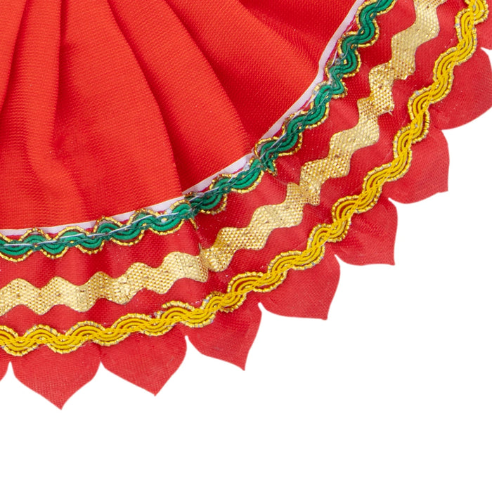 Amman Pavadai - 3 x 3 Inches | Devi Vastra/ Mata Dress / Gold Border Mata Poshak for Deity/ Assorted