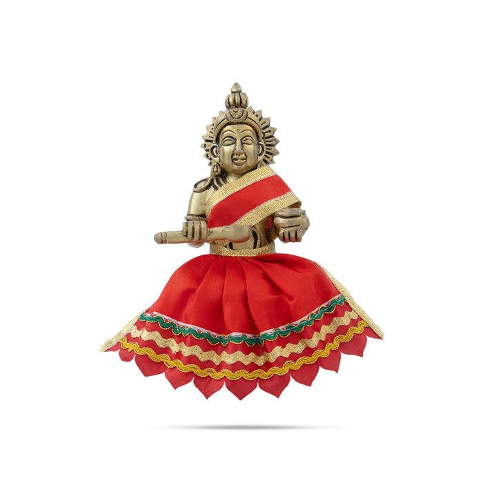 Amman Pavadai - 3 x 3 Inches | Devi Vastra/ Mata Dress / Gold Border Mata Poshak for Deity/ Assorted