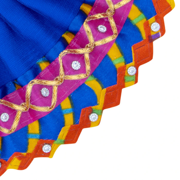 Amman Pavadai - 3 x 3 Inches | Devi Vastra/ Mata Dress / Gold Border Mata Poshak for Deity/ Assorted