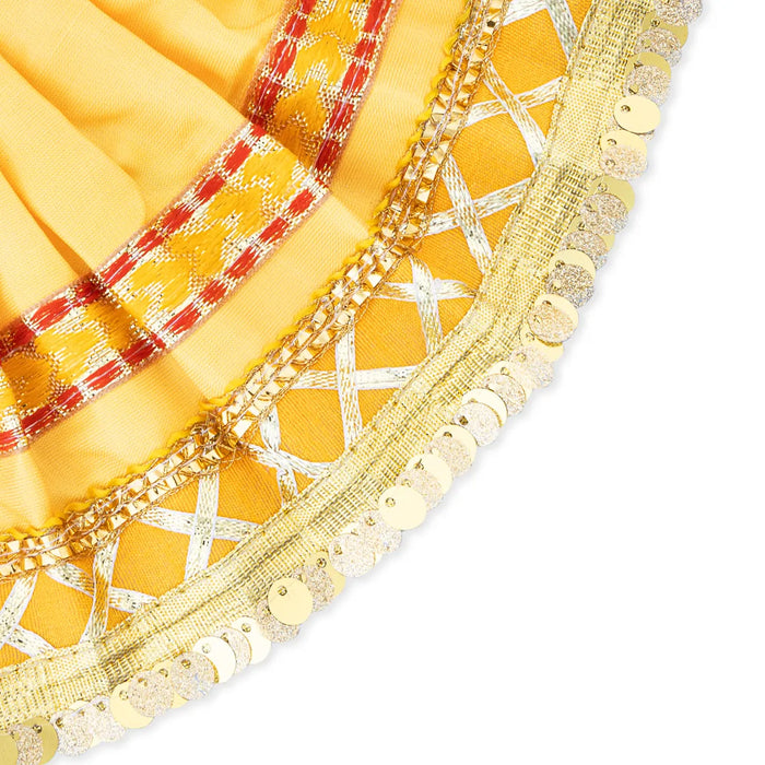 Amman Pavadai - 6 Inches | Mata Dress/ Devi Vastra/ Mata Poshak for Deity/ Assorted Colour - Devi Dress