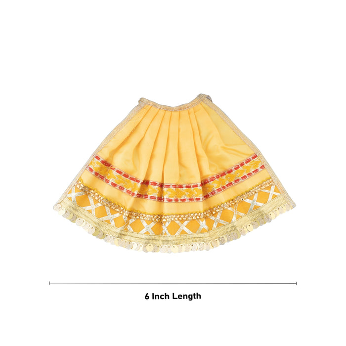 Amman Pavadai - 6 Inches | Mata Dress/ Devi Vastra/ Mata Poshak for Deity/ Assorted Colour - Devi Dress