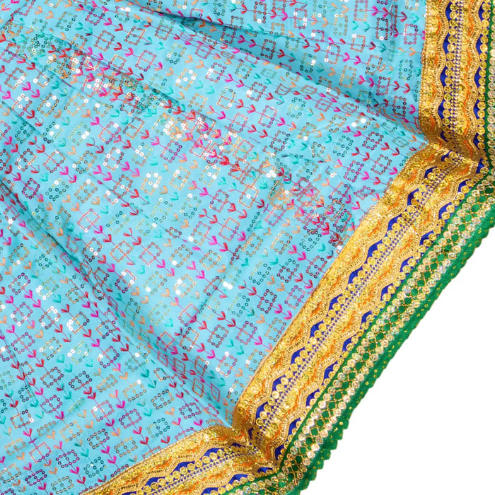 Devi Dress - 16 Inches | Mata Rani Poshak / Lehenga Patka / Amman Pavadai For Deity Decor