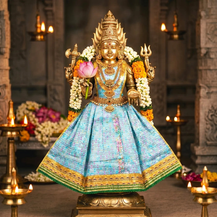 Devi Dress - 16 Inches | Mata Rani Poshak / Lehenga Patka / Amman Pavadai For Deity Decor