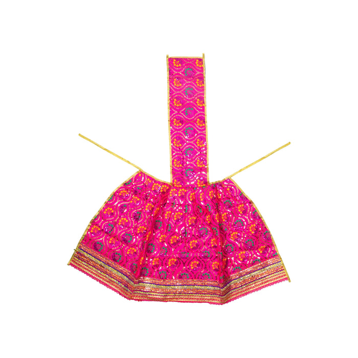 Amman Pavadai - 18 Inches | Lehenga Patka/ Mata Rani Poshak/ Devi Dress/ Devi Vastra For Deity Decor