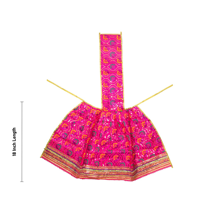 Amman Pavadai - 18 Inches | Lehenga Patka/ Mata Rani Poshak/ Devi Dress/ Devi Vastra For Deity Decor