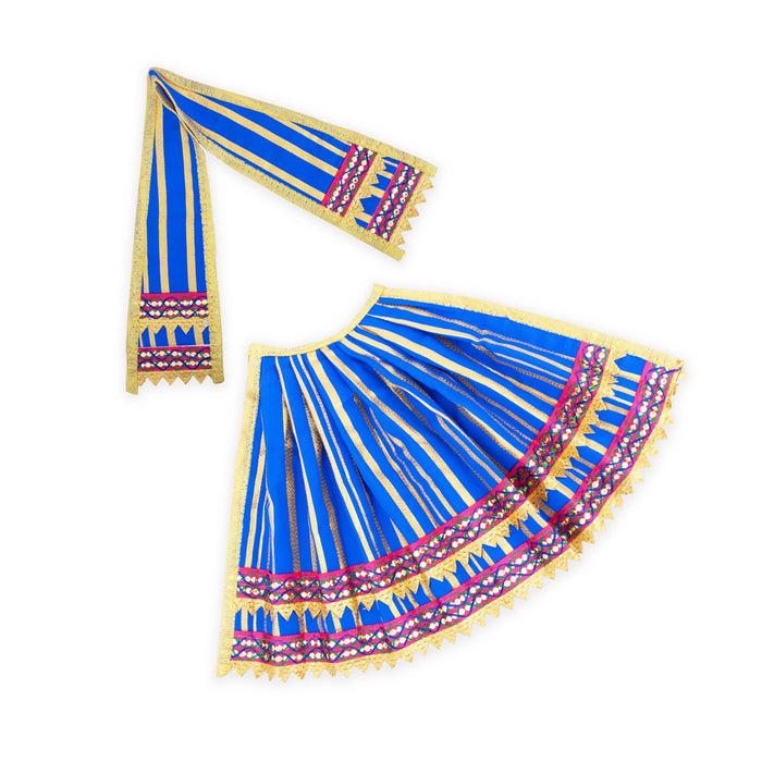 Amman Pavadai - 7 x 14 Inches | Mata Dress/ Devi Vastra/ Golden Border Mata Poshak for Deity/ Assorted Colour - Devi Dress