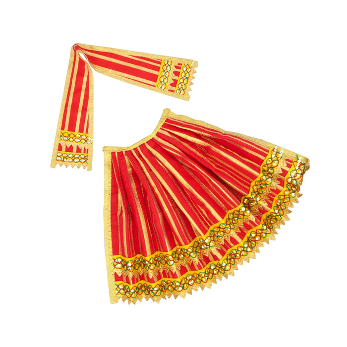 Amman Pavadai - 7 x 14 Inches | Mata Dress/ Devi Vastra/ Golden Border Mata Poshak for Deity/ Assorted Colour