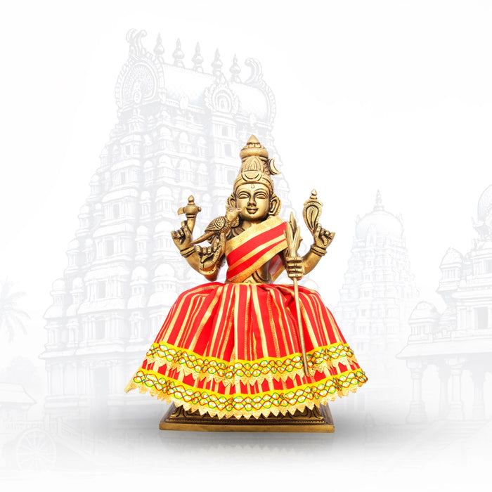 Amman Pavadai - 7 x 14 Inches | Mata Dress/ Devi Vastra/ Golden Border Mata Poshak for Deity/ Assorted Colour - Devi Dress
