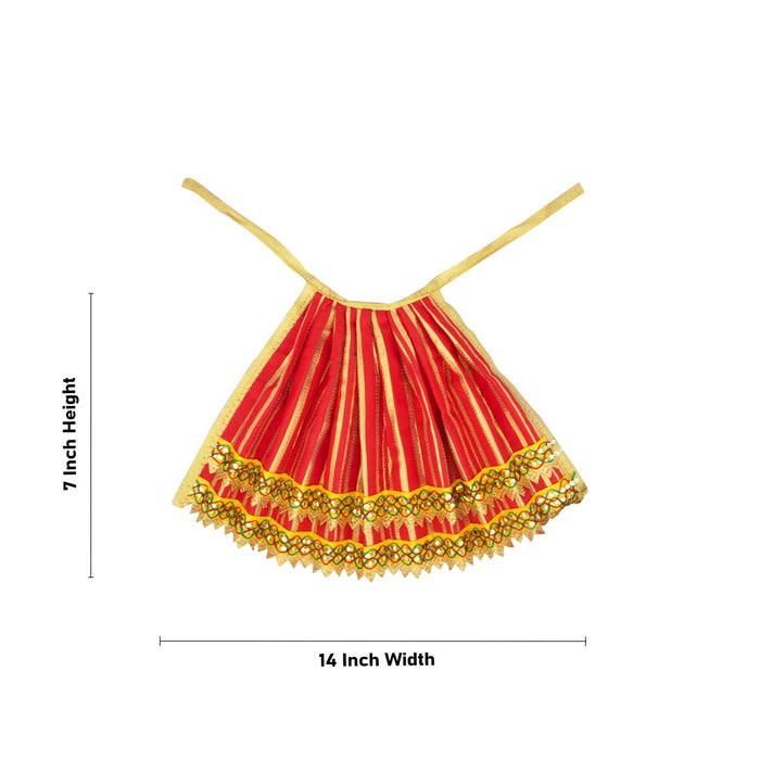 Amman Pavadai - 7 x 14 Inches | Mata Dress/ Devi Vastra/ Golden Border Mata Poshak for Deity/ Assorted Colour - Devi Dress