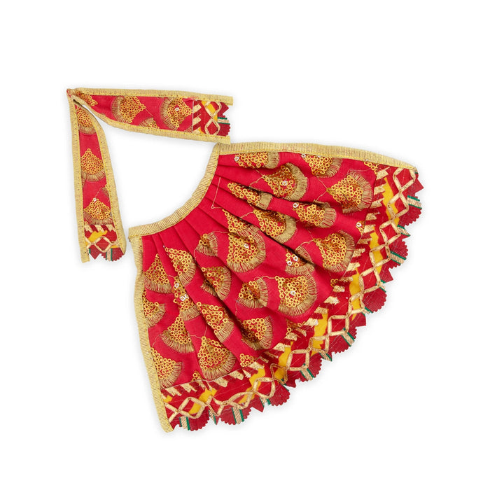 Amman Pavadai - 5 x 9 Inches | Mata Dress/ Fancy Devi Vastra/ Mata Poshak for Deity Decor - Devi Dress