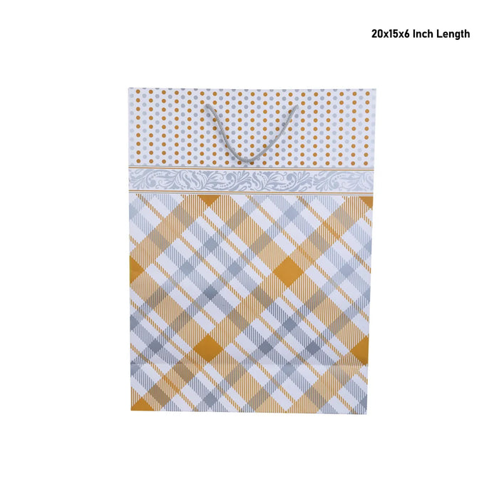 Paper Bag With Handle - 20 x 15 x 6 Inches | Handle Paper Bag/ Gift Bag/ Carry Bag For Shopping