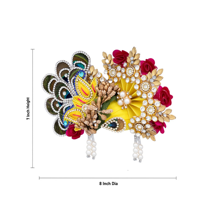 Crown - 7 x 8 Inches | Decorative Kireedam/ Kiridam/ Turban for Deity. Assorted