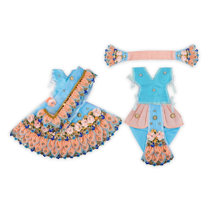Radha Krishna Dress Set - 9 Inches | Krishna And Radha Dress/ Krishna Radha Costume for Deity/ Assorted