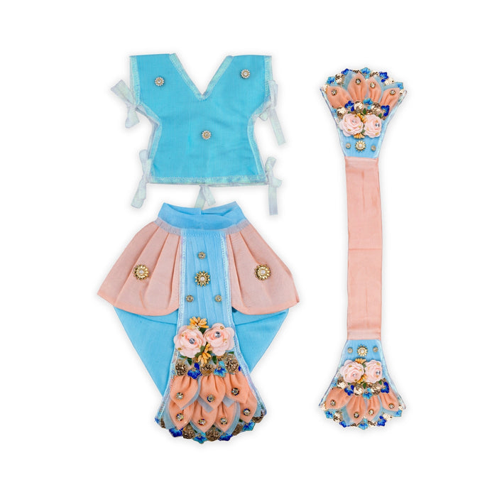 Radha Krishna Dress Set - 9 Inches | Krishna And Radha Dress/ Krishna Radha Costume for Deity/ Assorted