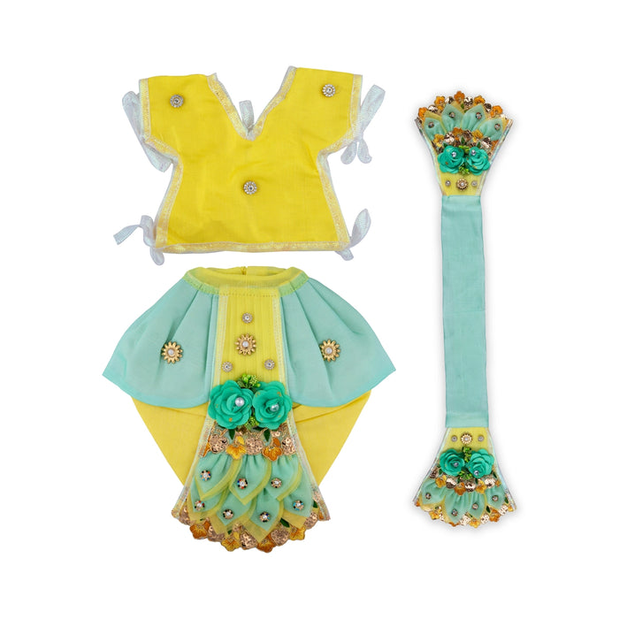 Radha Krishna Dress Set - 9 Inches | Krishna And Radha Dress/ Krishna Radha Costume for Deity/ Assorted