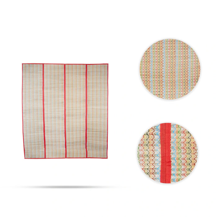 Yoga Mat - 6 x 6.25 Feet | Handmade Mat/ Korai Pai/ Sitting Mat for Pooja/ 1.780 Kgs - Yoga Mat & Aasan