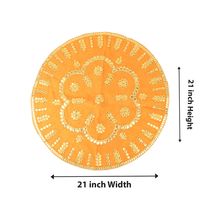 Thali Cover - 21 Inches | Thali Plate Cover/ Thal Posh for Pooja - Pooja Thali Accessories