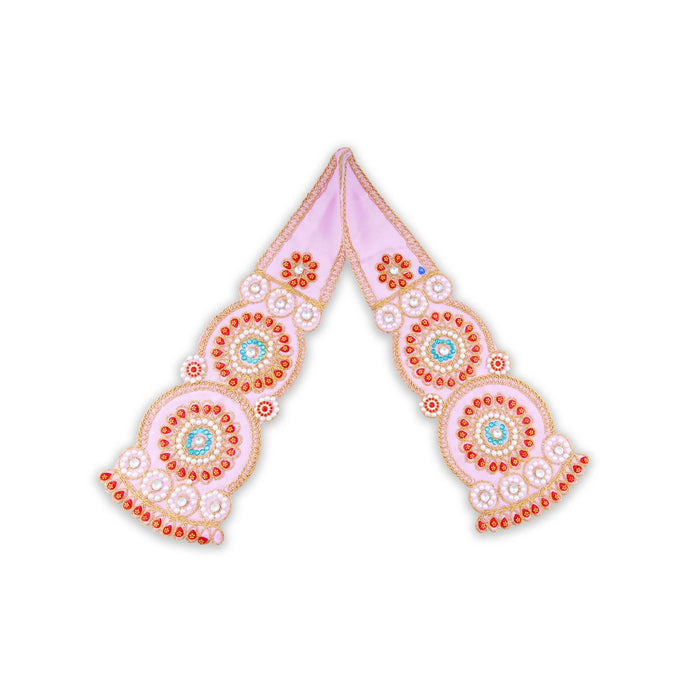 Angavastram - 30 Inches | Beads Design Towel/ Embroidery Thundu for Deity - Bhagwan Vastra