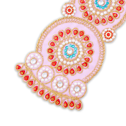 Angavastram - 30 Inches | Beads Design Towel/ Embroidery Thundu for Deity - Bhagwan Vastra