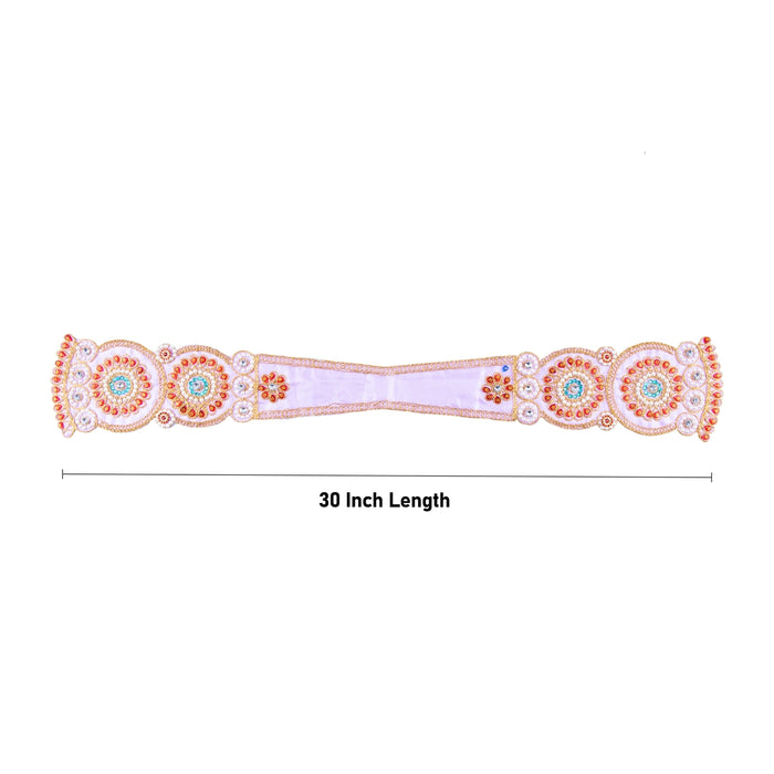 Angavastram - 30 Inches | Beads Design Towel/ Embroidery Thundu for Deity - Bhagwan Vastra