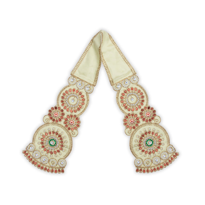 Angavastram - 36 Inches | Towel/ Beads Designed Thundu for Deity/ 55 Gms/ Assorted Colours - Shawls & Towels